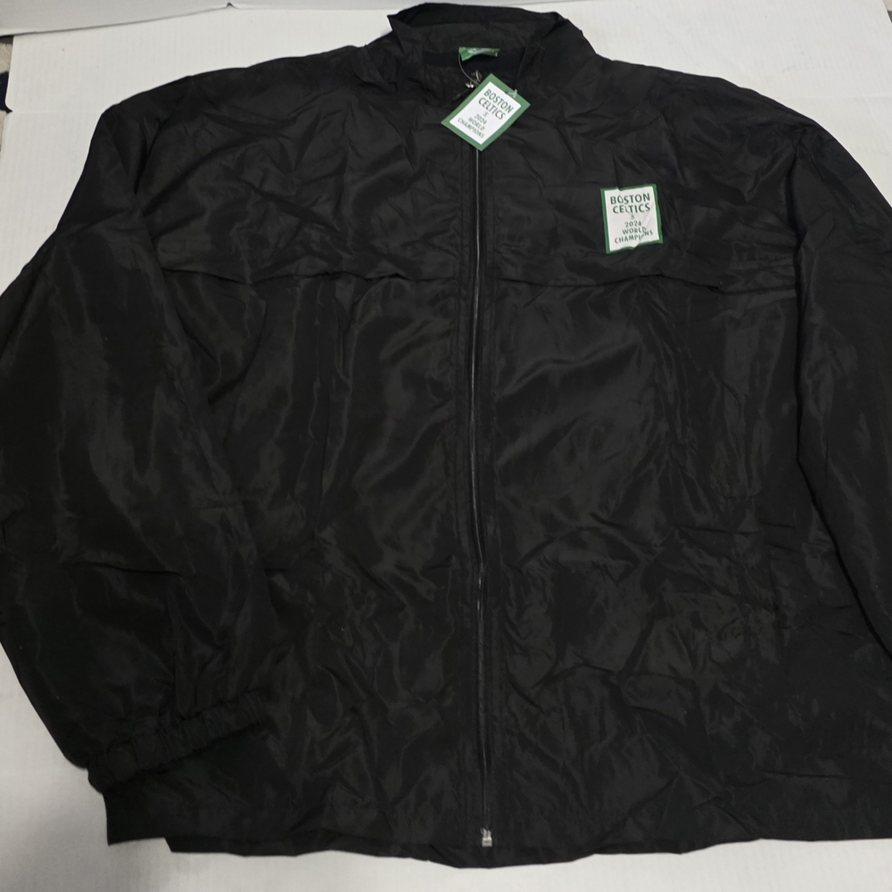 Boston Celtics Black Windbreaker Jacket Mens XXL 2024 World Champions New